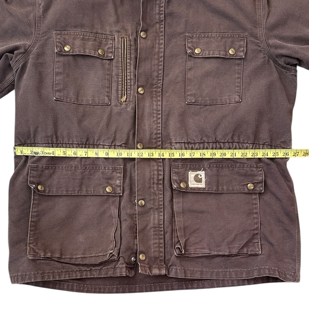 Vintage 90’s Carhartt Blanket Lined Jacket Barn Work Coat Brown CB2582 USA XL - Picture 9 of 16